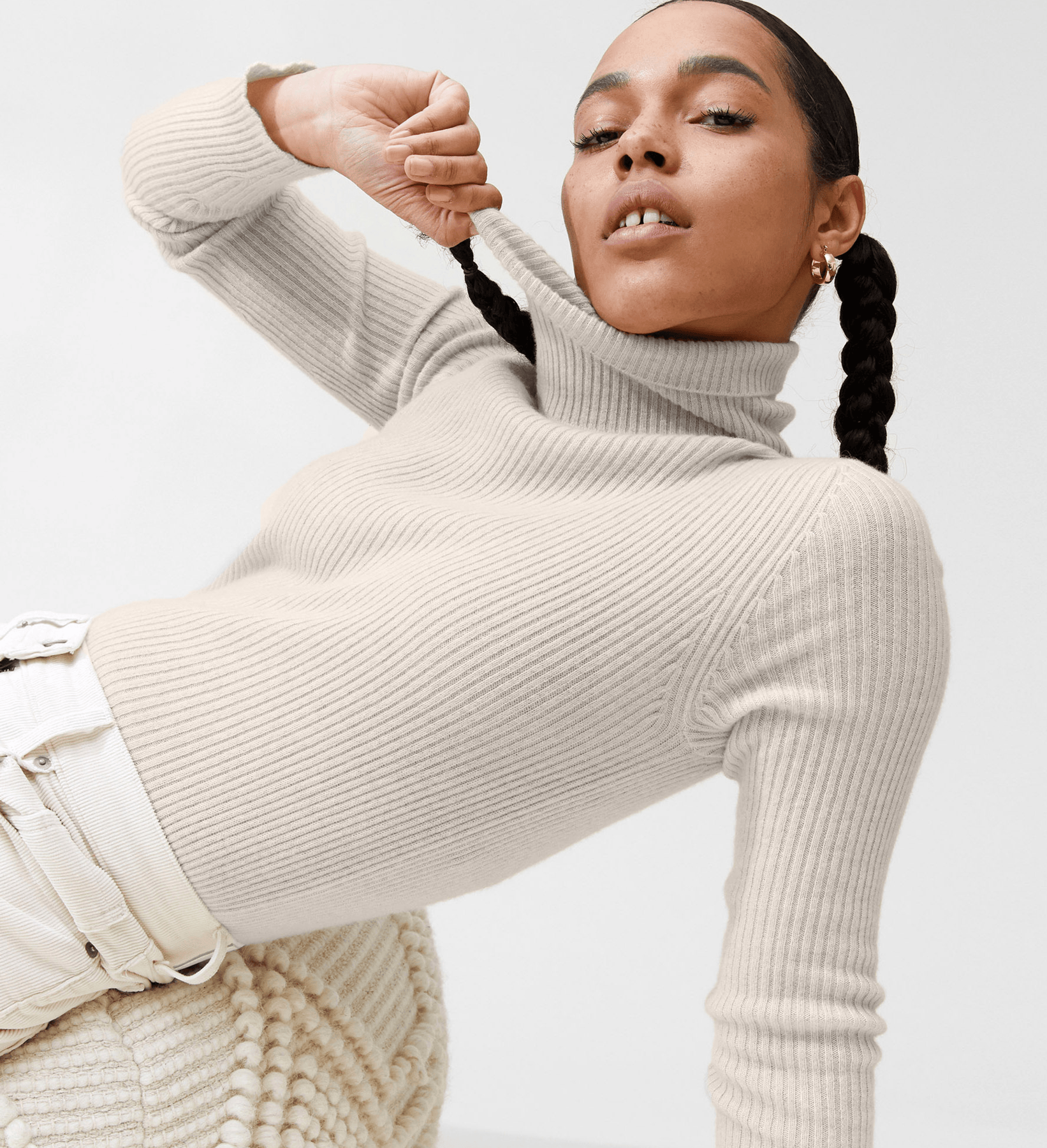 The Ribbed Turtleneck Basic Sweater – State Cashmere