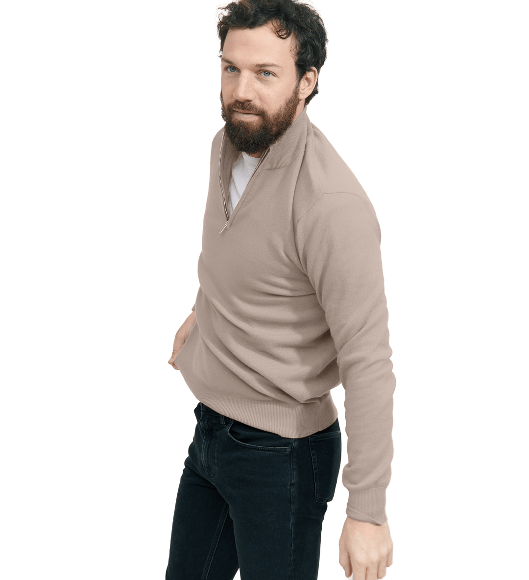 トップス cash & barba Mongorian Cashmere setup Cashmere 1/4 Zip Front Sweater - Brunswick Green – tyler böe